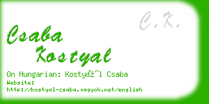 csaba kostyal business card